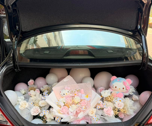 Last-minute planning for an anniversary? Did you know you can get a stunning car trunk surprise delivered today?