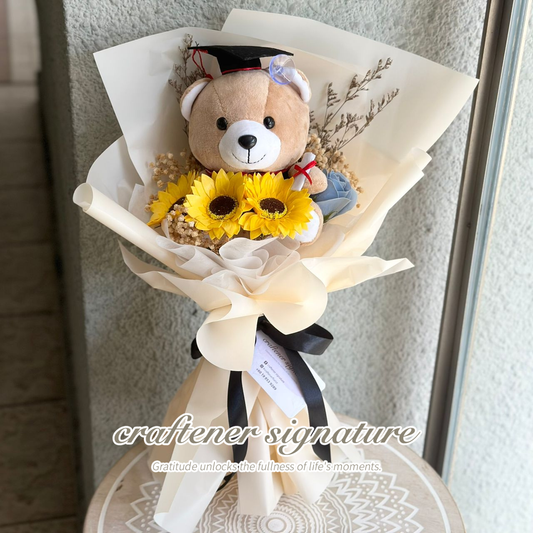 Bright Horizons Graduation Bear with soap flower