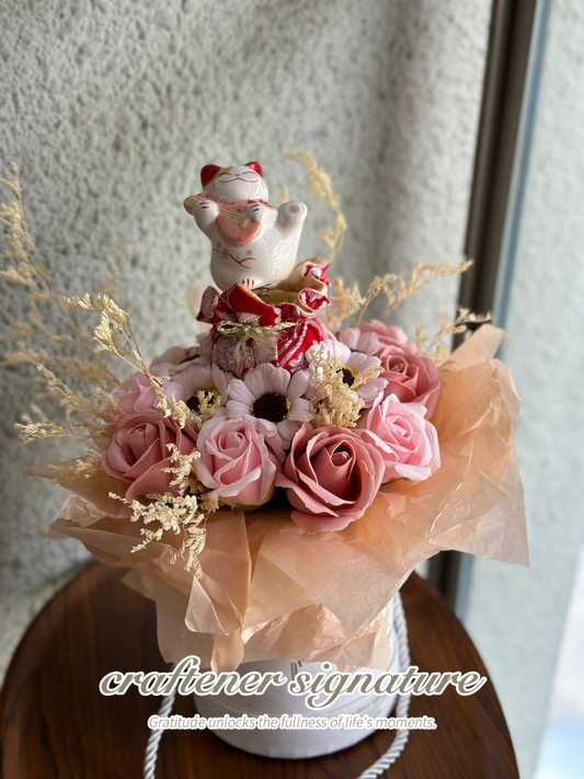 Dancing Fortune Soap Flower Basket #10