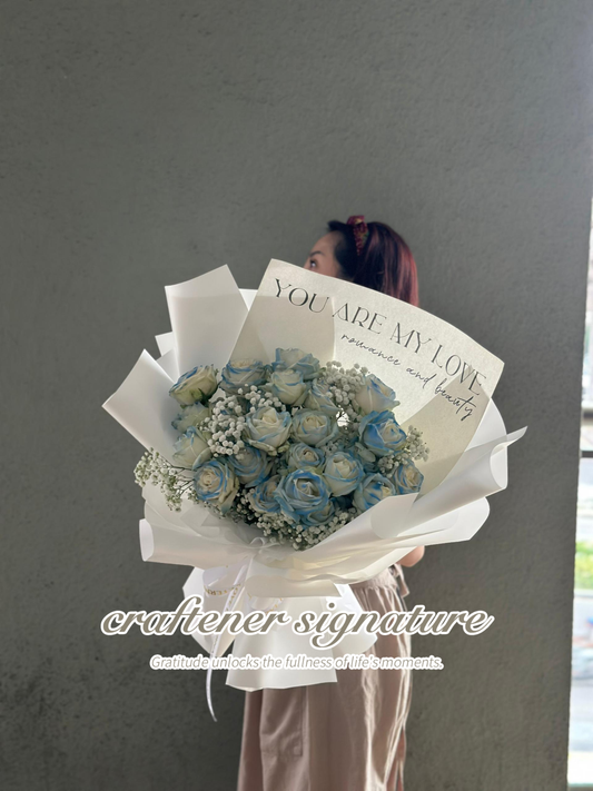 Blue & White Love Whisper Rose