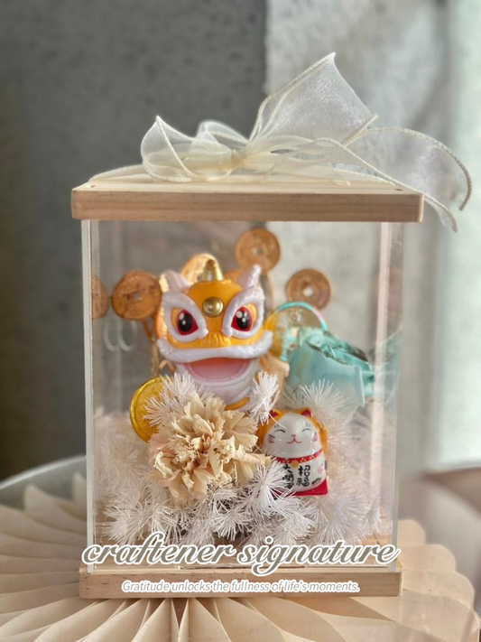 Fortune & Blessings Preserved Blooms Acylic Box