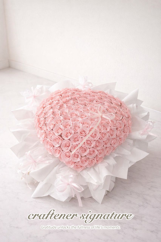 Heart-Shaped Pink Roses Bouquet