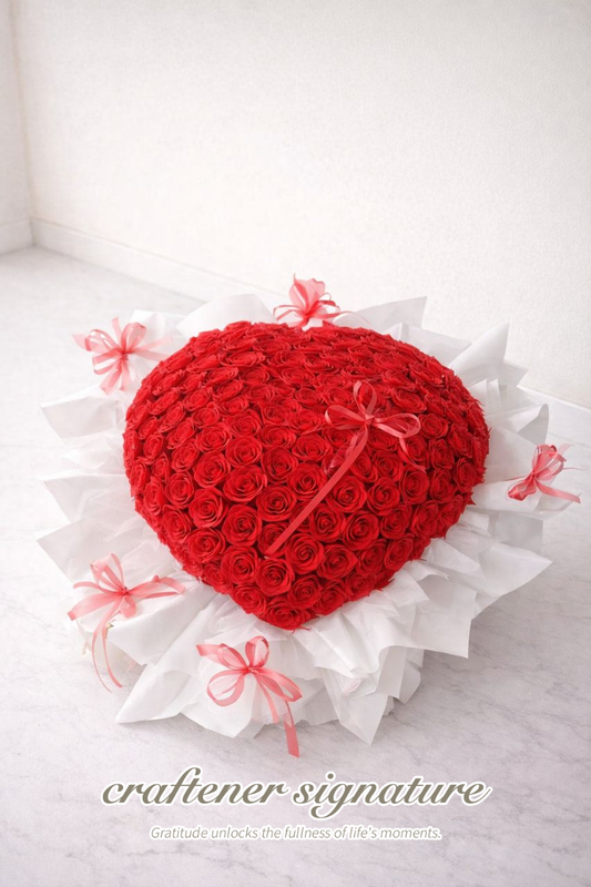 Heart-Shaped Pink Roses Bouquet