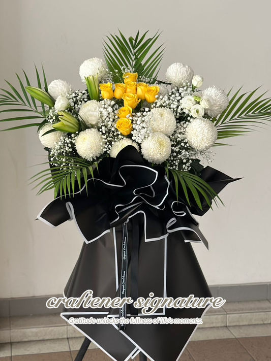 Condolence Stand – Yellow Rose Cross #2