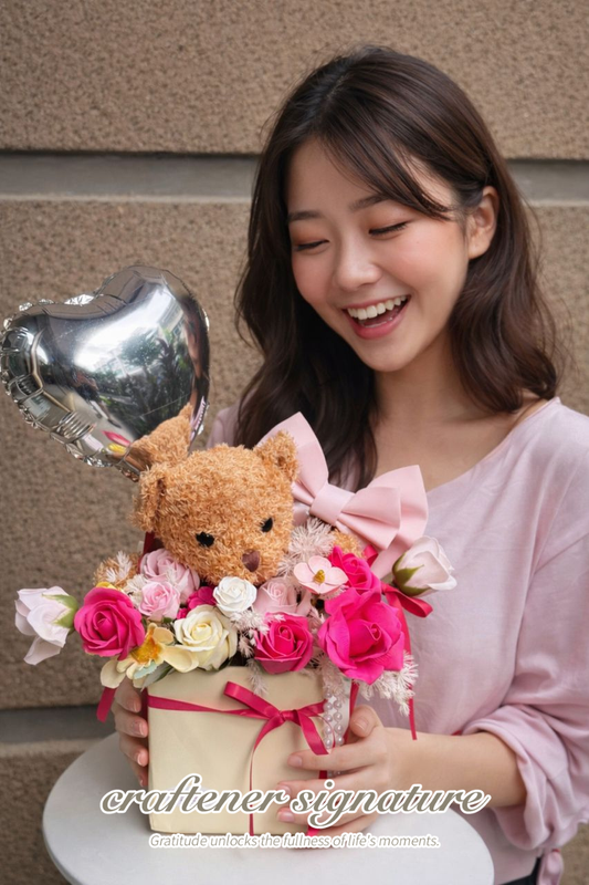 Teddy Love Soap Flower Box