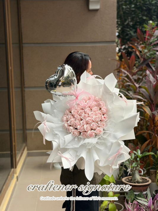 Blush Heart Soap Flower Dôme