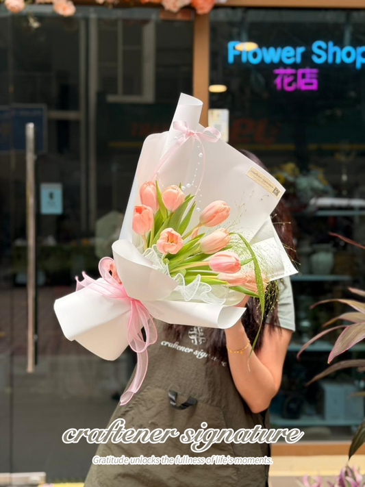 Peach Tulip Grace Bouquet