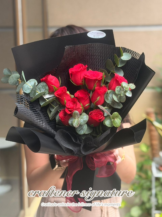 Midnight Red Rose Bouquet