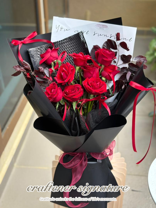 Midnight Red Rose Bouquet