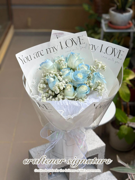 Blue Serenity Rose Bouquet