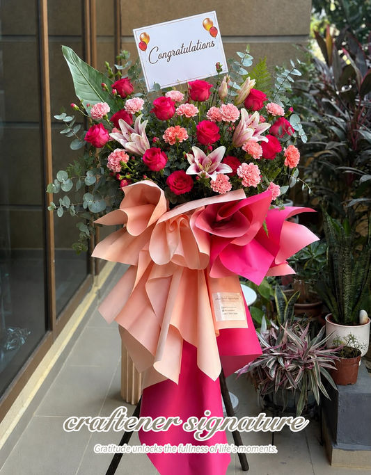Pink Lily Grand Opening Flower Stand