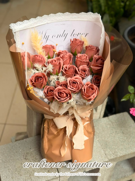 Mocha Romance Soap Flower Bouquet