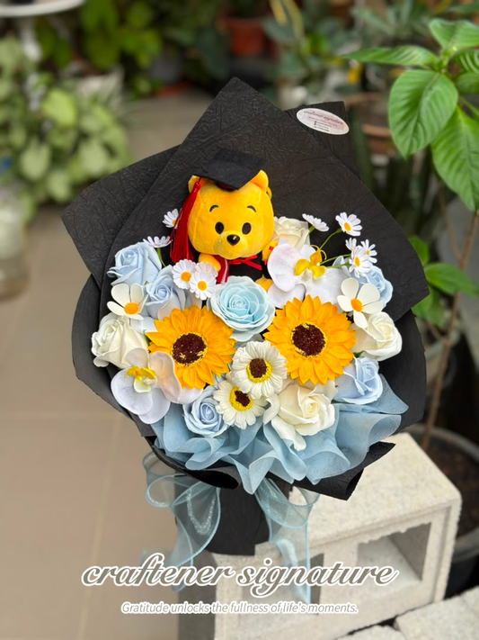 Craftener Signature Graduation Winnie Soap Flower Bouquet