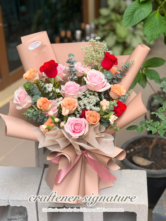 Blush Romance Premium Rose Bouquet