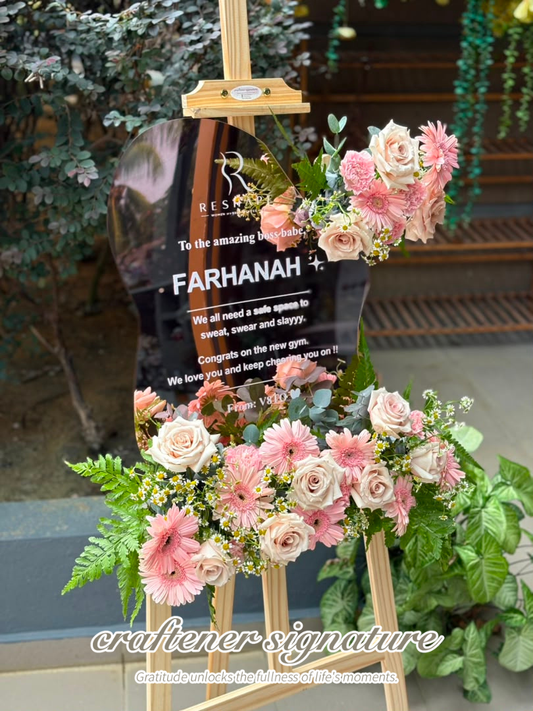 Personalised Mirror Fresh Flower Floral Stand
