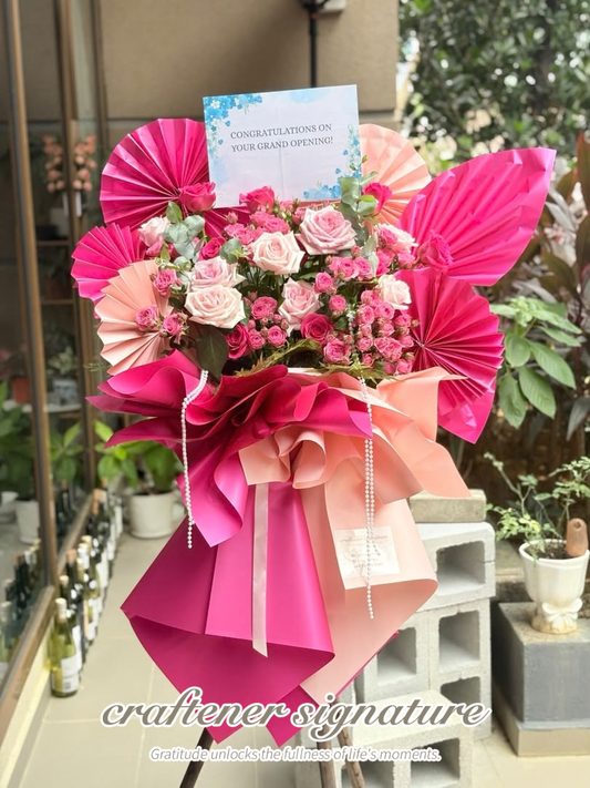 Craftener Signature Pink & Blush Grand Opening Flower Stand