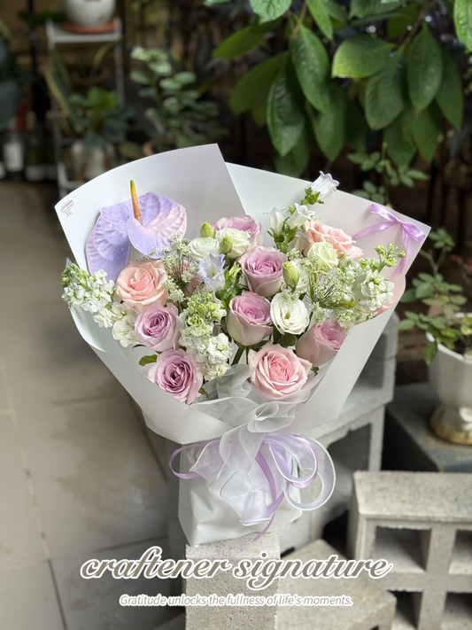Craftener Signature Pastel Elegance Rose Bouquet