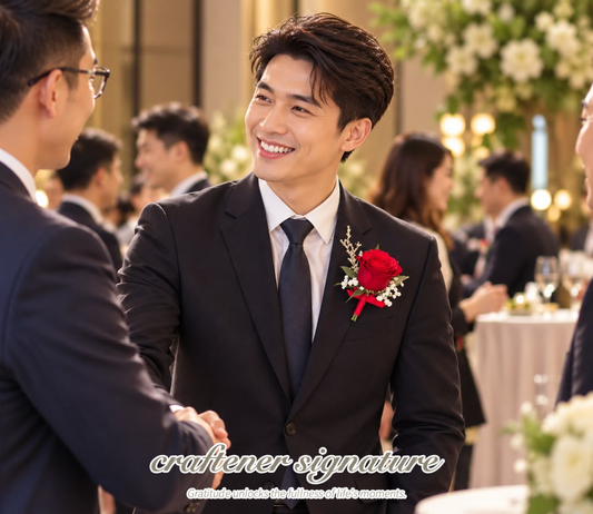 Scarlet Romance Boutonniere