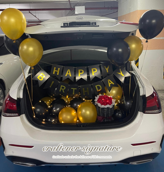 Car Boot Surprise-Black & Gold Birthday Surprise