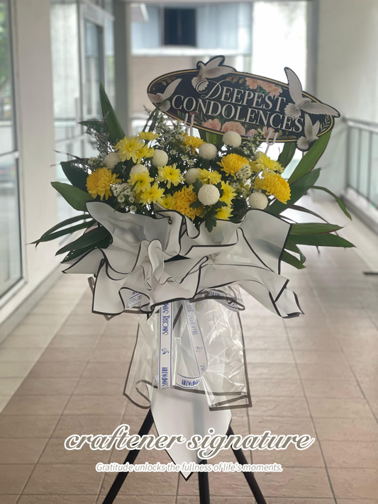 Serene Farewell Chrysanthemum Condolence Stand #24