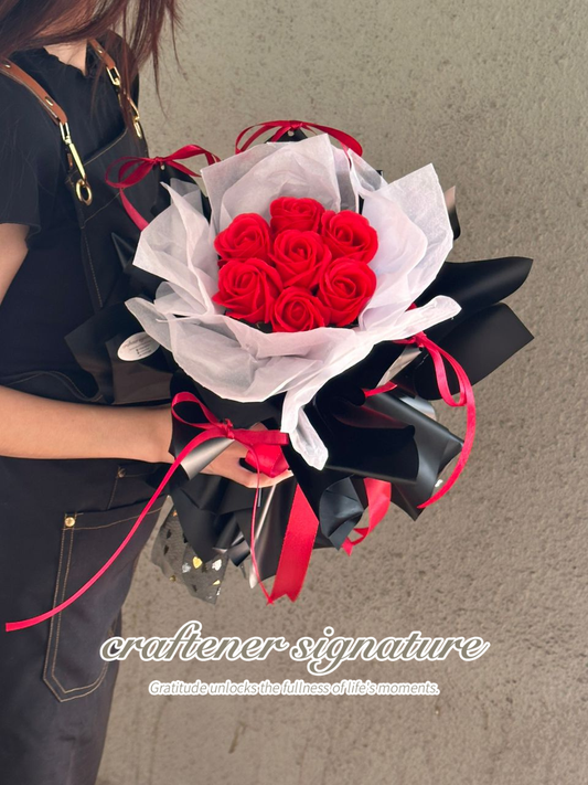 Enchanting Ballet Bouquet in Classic Black and Red