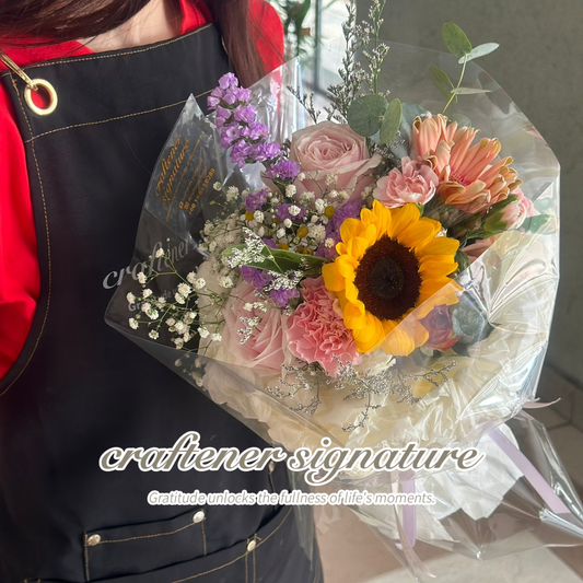 Blooming Splendor : The Captivating Fusion of Sunflowers and Delicate Flowers