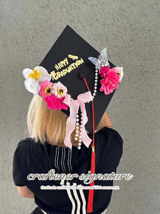 Elegant Floral Graduation Cap
