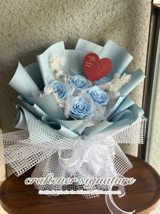 Blue Confession Soap roses Bouquet