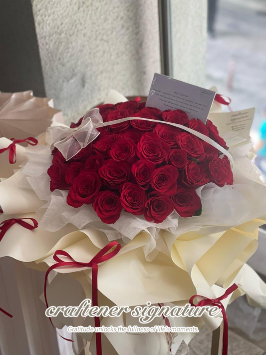 Signature Red Rose Dome Bouquet
