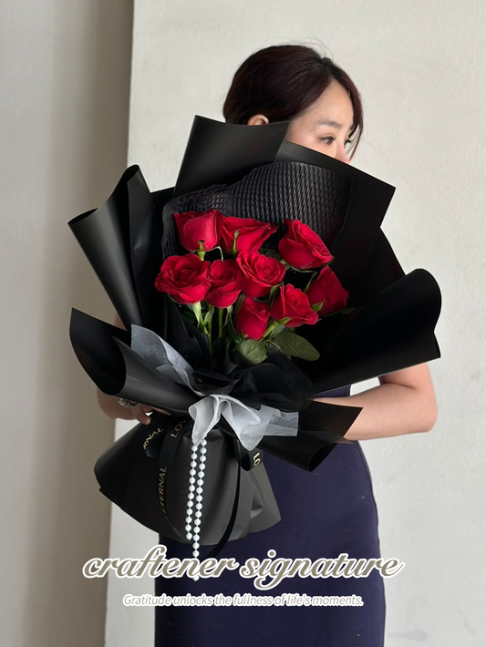 Midnight Velvet Rose Bouquet