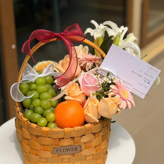 Fresh Fruit & Flower Gift Basket