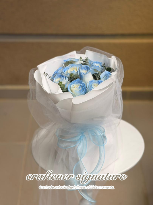 Blue Serenity Rose Bouquet