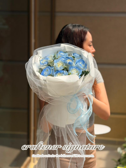 Blue Serenity Rose Bouquet