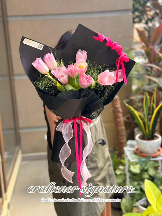Pink Noir Tulip Bouquet