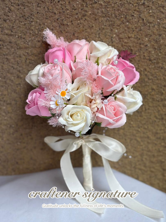 Blush Pearl Soap Flower Bouquet