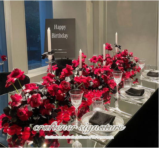 Crimson Romance Table Floral Arrangement