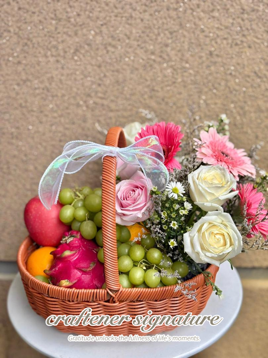 Sweet Blessing Fruit & Floral Basket