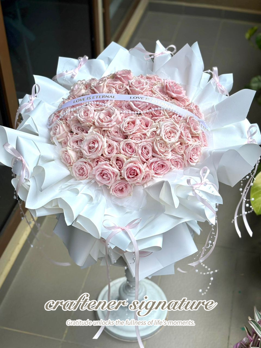 Blush Heart Rose Bouquet