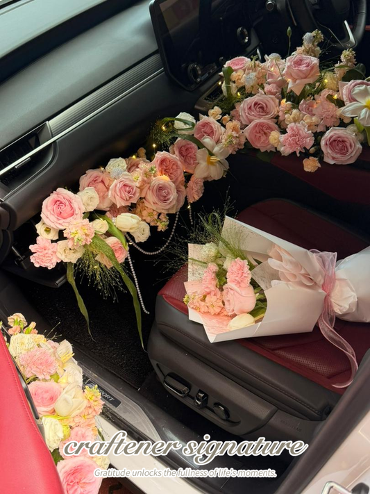 Passenger Seat Floral Setup