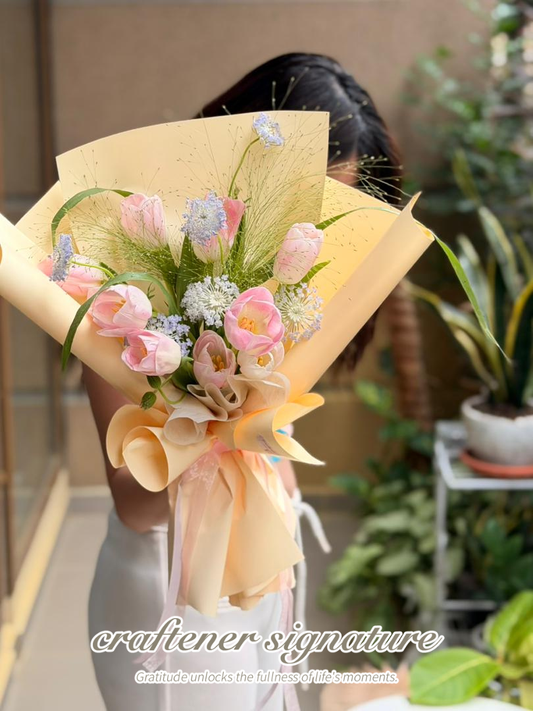 Blush Tulip Garden Bouquet