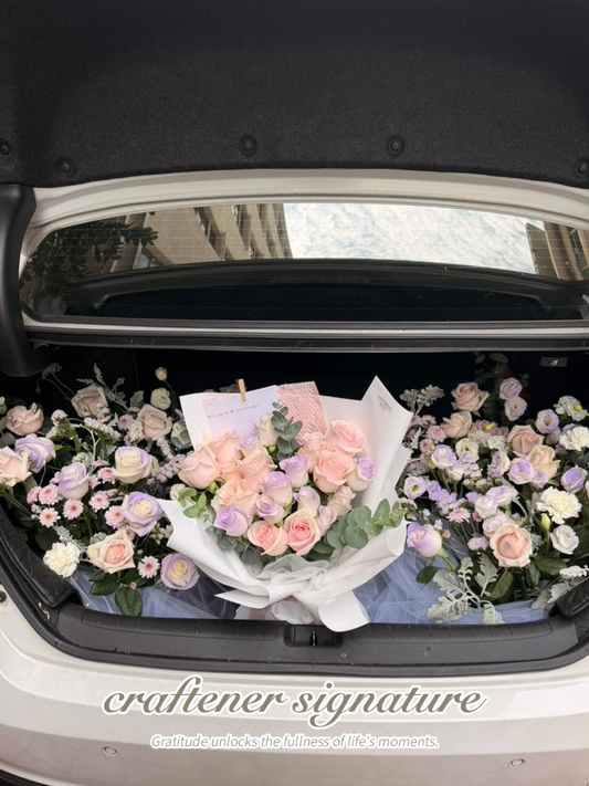 Lavender Romance Fresh Flower Trunk Surprise
