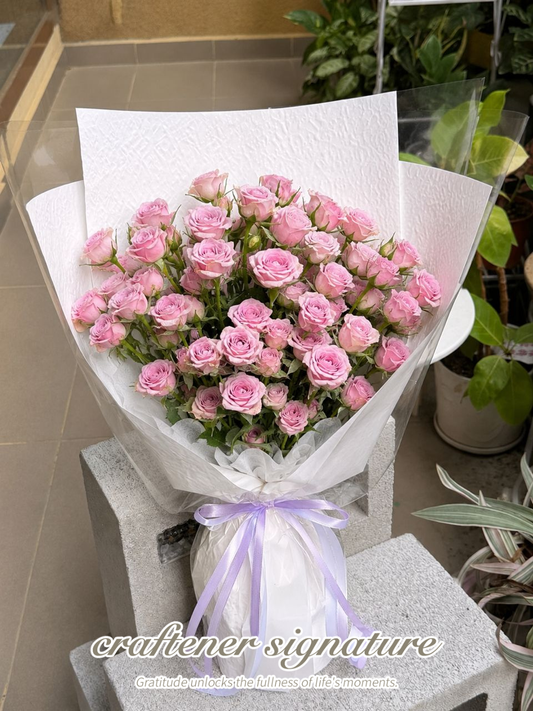 Blushing purple Spray Rose Bouquet