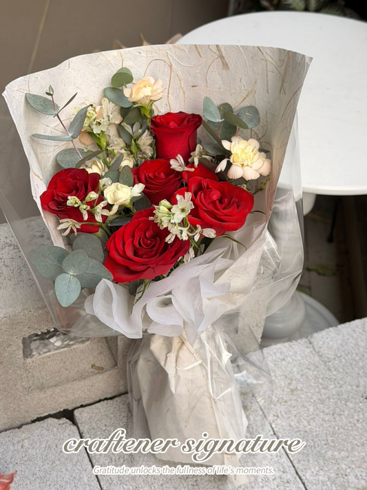 Crimson Romance Rose Bouquet