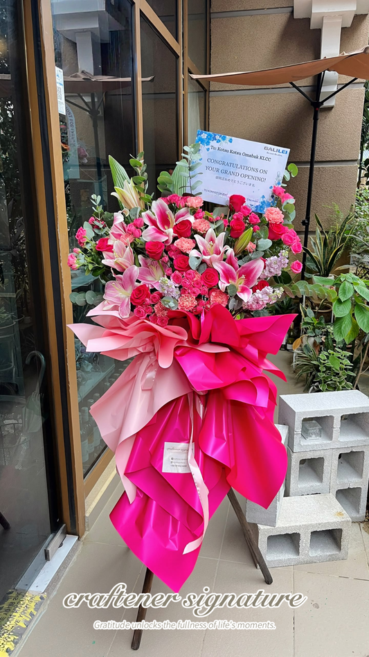 Pink Lily Grand Opening Flower Stand