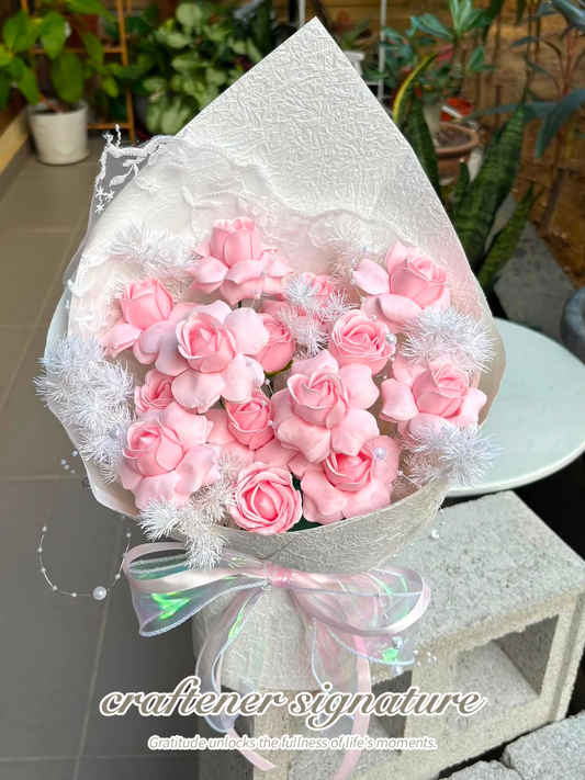 Blush Pink Soap Flower Bouquet