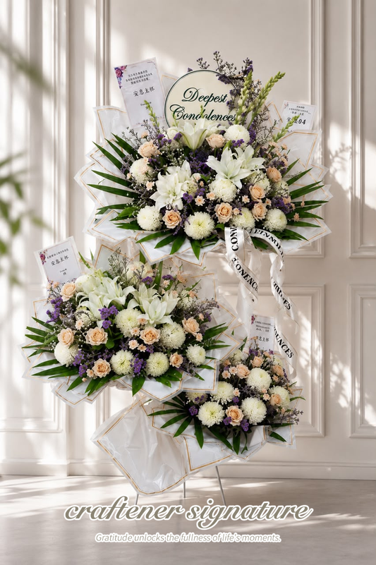 Craftener Signature Premium Condolence Flower Stand Set