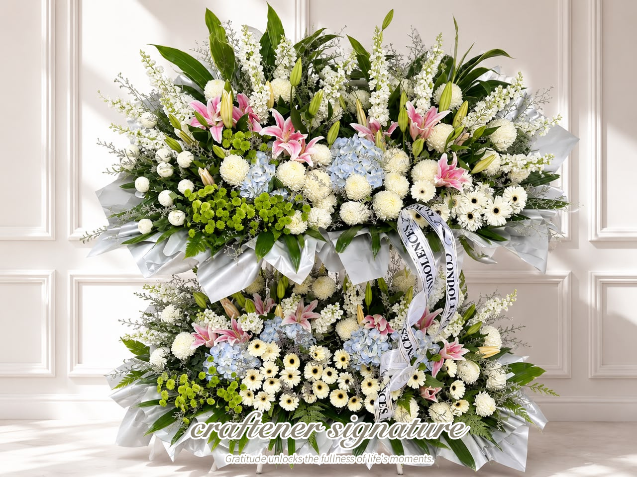 Craftener Signature Luxury Condolence Flower Stand Set