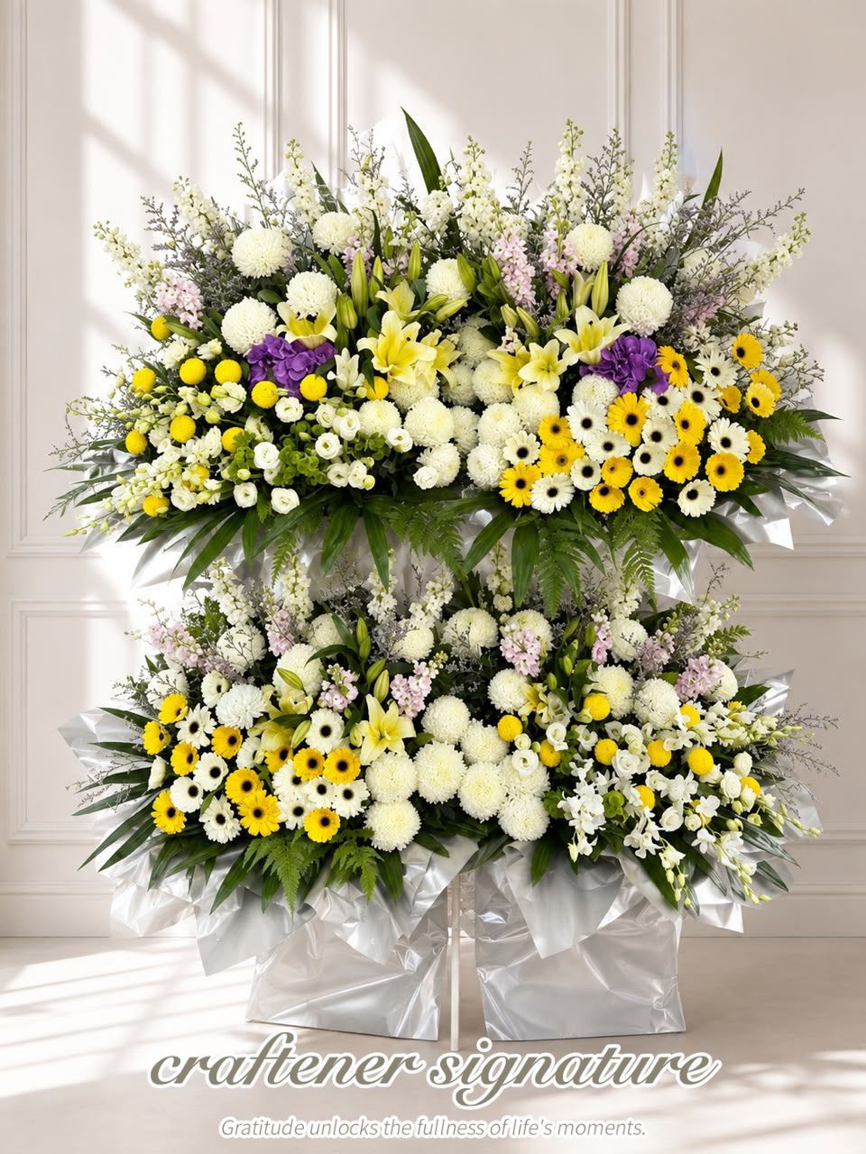 Craftener Signature Luxury Condolence Flower Stand Set