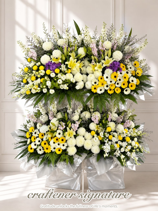 Craftener Signature Luxury Condolence Flower Stand Set