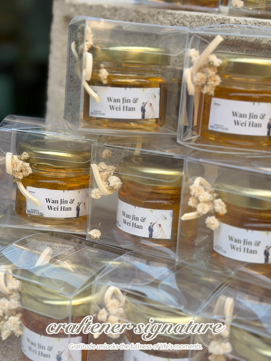 Craftener Signature Personalized Wedding Honey Jar Door Gift （50pcs）